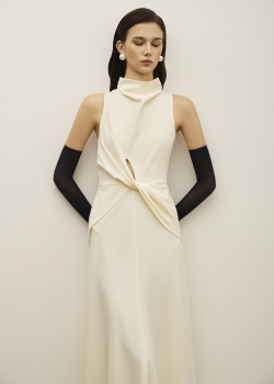 COCO HIGH NECK CREAM DRESS